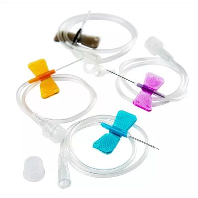comprare 18-27G EO Sterile Multi-Color Coded Butterfly Needle Medical Scalp Vein Set Disposable per infusione e raccolta di sangue fabbricazione online