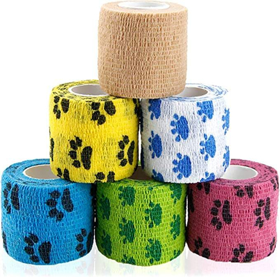 comprare Benda Vet Elastica Autoadesiva in Tessuto Non Tessuto per Zampe di Cane, Benda Coesiva Vetraps fabbricazione online