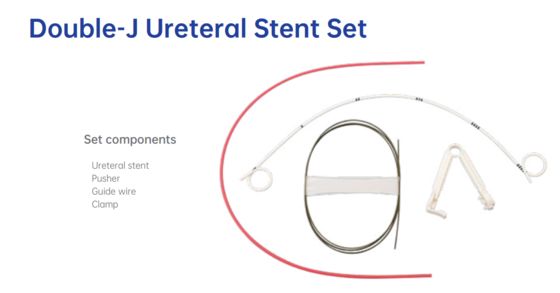 Buon prezzo Medical-Grade Double J Ureteral Stent Set – Class II PVC with 22mm-26mm Length for Optimal Urinary Healing in linea