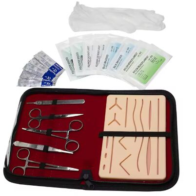 comprare Kit di pratica per suture chirurgiche professionali con biologico-fidelità superiore, varietà di ferite pre-tagliate e strumenti di livello clinico fabbricazione online