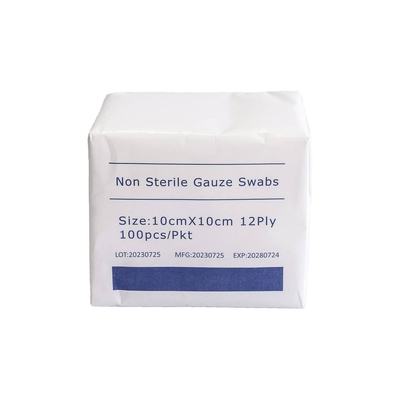 Acquistare Garza Chirurgica Non Sterile 10*10cm 12 strati Garza 40S 100 pezzi/pacchetto Per Uso Ospedaliero fabbricazione online