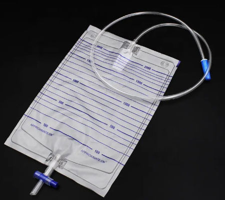 Buon prezzo Prezzo di fabbrica 2000ml PVC Medical Bag per il drenaggio delle urine con valvola anti-riflusso in linea