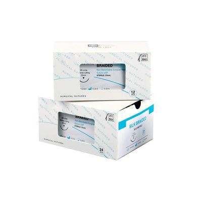 Buon prezzo Animali veterinari Suti medici non assorbibili di seta intrecciata di alta qualità con ago per chiusura della pelle dentale veterinaria e chirurgica in linea