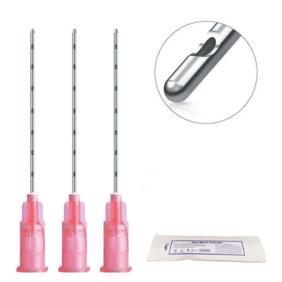 Buon prezzo Microcannula smussa con ago smussato in acciaio inossidabile certificato per filler dermici e mesoterapia 30g 27g 25g 23g 21g 18g 50mm in linea