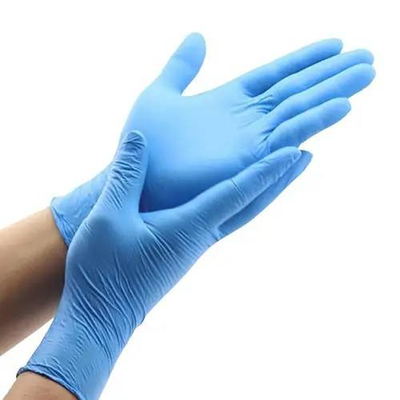 Buon prezzo Powder Free Disposable Protection Gloves Blue Composite Mixed Acid Alkali Resistant High Elastic Hands in linea
