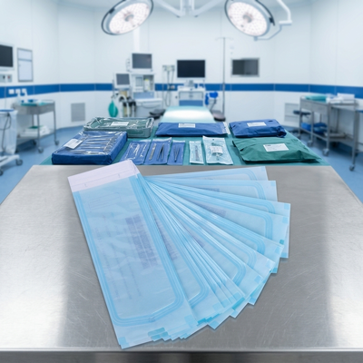 Buon prezzo 90*260mm Self Heat Sealing Sterilization Packaging Bags Roll Sterilizer Bag Per uso medico / dentale / estetico PE+Medical In linea