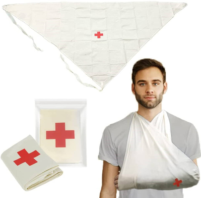 Buon prezzo Benda Triangolare Medica in Cotone 100% Senza Lattice per Supporto Fratture e Fasciatura Improvvisata per Primo Soccorso In linea